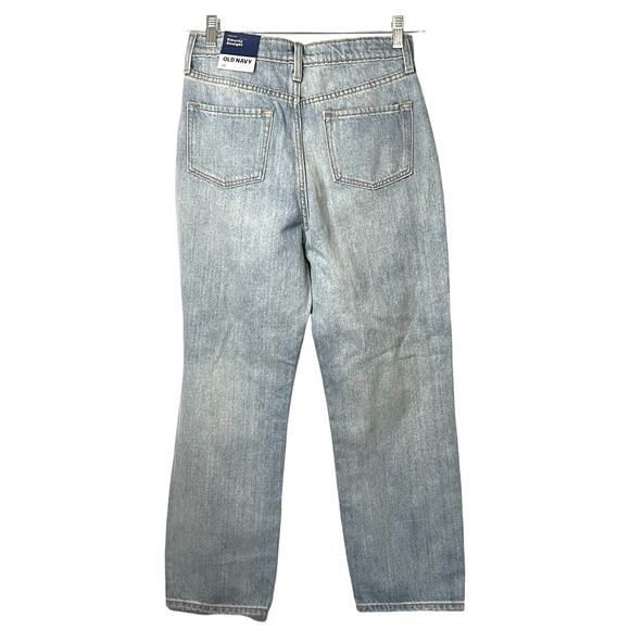 Old Navy Jeans Girls Size 14 Blue High Rise Straight Leg Light Distressed NWT - Picture 7 of 10